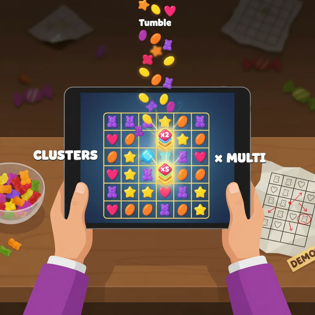 Sugar Rush para jugadores de Chile: slot de caramelos con clusters y multiplicadores fijos explicado al detalle mid image